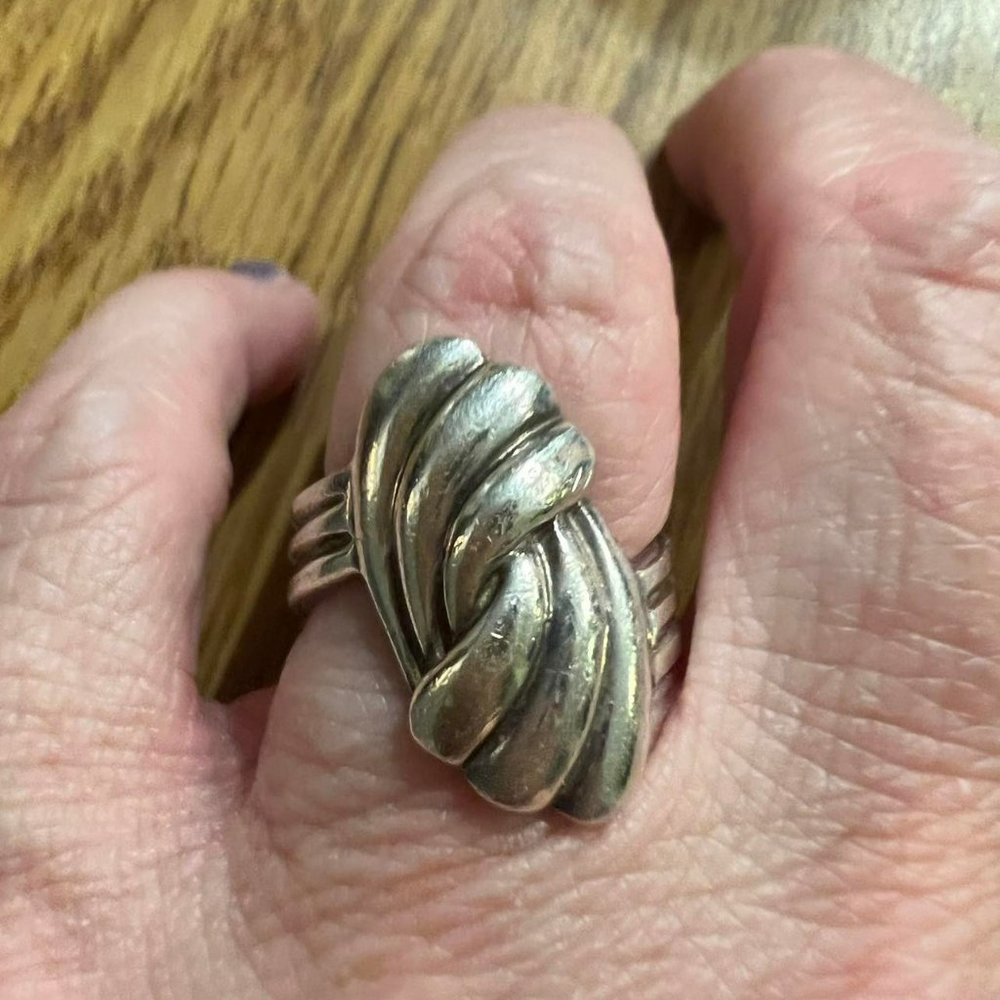 925 Sterling Silver Vintage Knot Triple Crossover Ring
